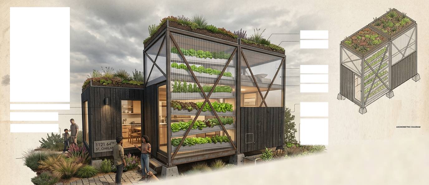 Architectural presentation of a modular pod