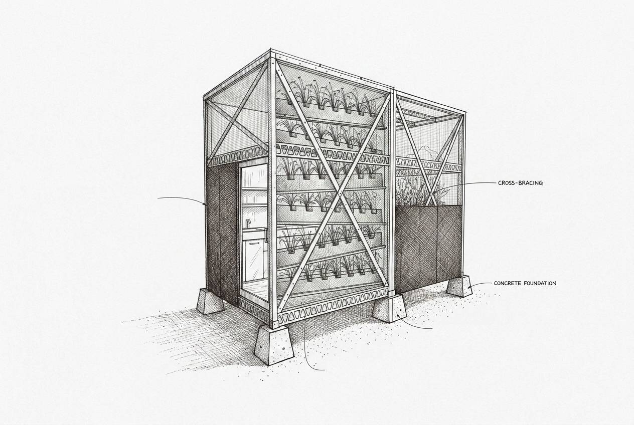 Architectural pod sketch