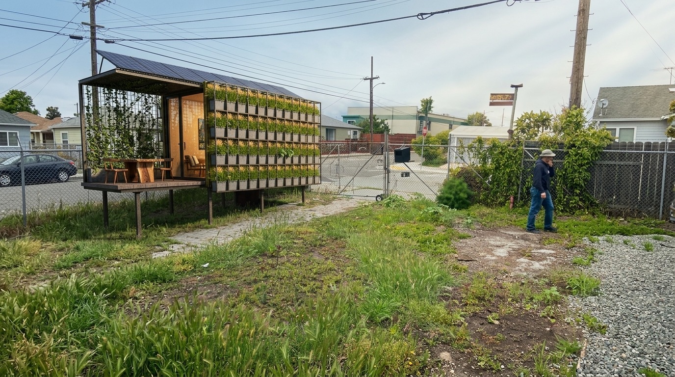 Small pod deployed in an urban site